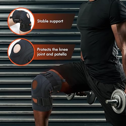 Miniatura 5 de Rodillera ajustable para mujeres y hombres, rodillera estabilizadora de rótula, soporte de rodilla con estabilizadores laterales para aliviar el