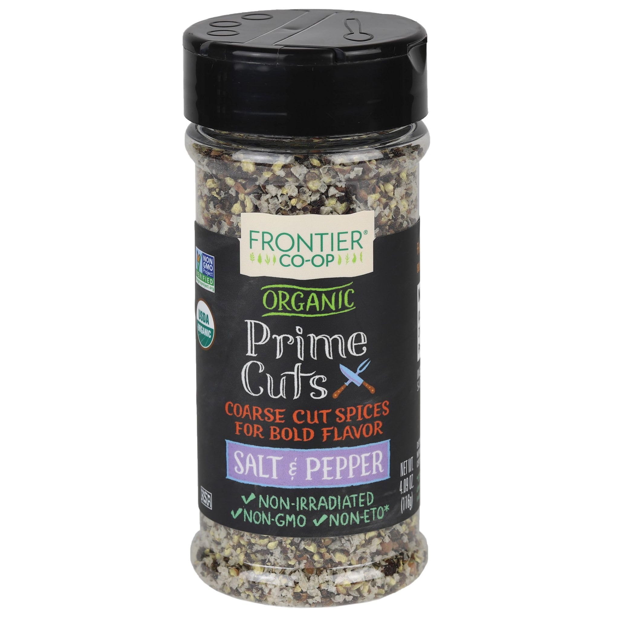 Frontier Prime Cuts Salt & Pepper, Organic, 4.09 Ounce