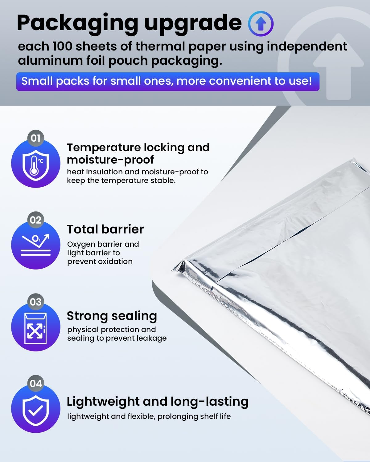 Phomemo G100 Pro Upgraded WiFi Direct Print Portable Printers Wireless for Travel & 500 Sheets Thermal Printer Paper 8.5 x 11 Inch