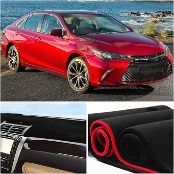 Dash Mat Cover Custom Interior Center Console Compatible with Toyota Camry Sedan 2012 2013 2014 2015 2016 2017 Dashboard mat Covers Accessories (Black Trim)