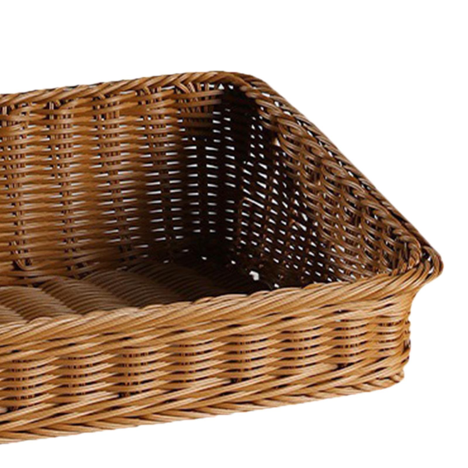 Cestino intrecciato in rattan imitazione Cestino per pane intrecciato Cestino per pasti Portaoggetti per alimenti Espositore per alimenti Cesto di