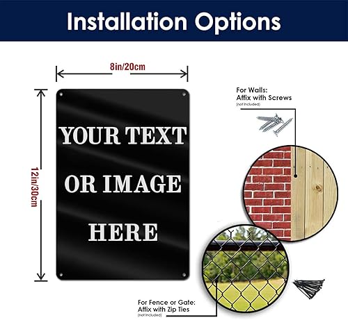 Miniatura 6 de Letrero personalizado de 8 x 12 pulgadas, letreros personalizados de aluminio de metal para oficina al aire libre, negocios verticales