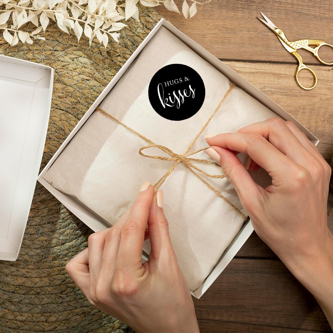 Andaz Press Personalized Wedding Chocolate Drop Label Stickers, Hugs and Kisses, Black, 216-Pack, for Engagement Bridal Shower Kisses Party Favors