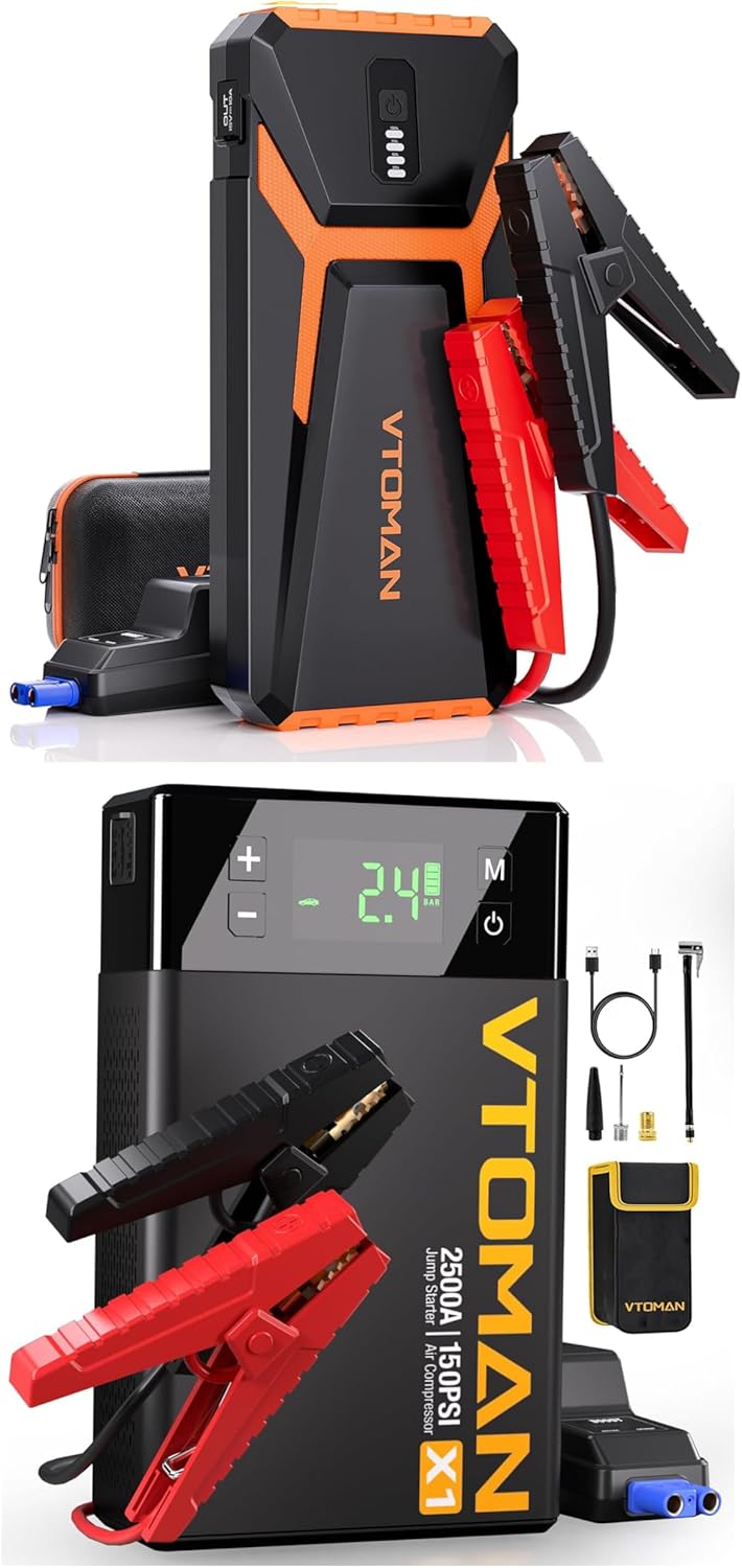 VTOMAN X1 Jump Starter with Air Compressor + VTOMAN V10 Jump Starter