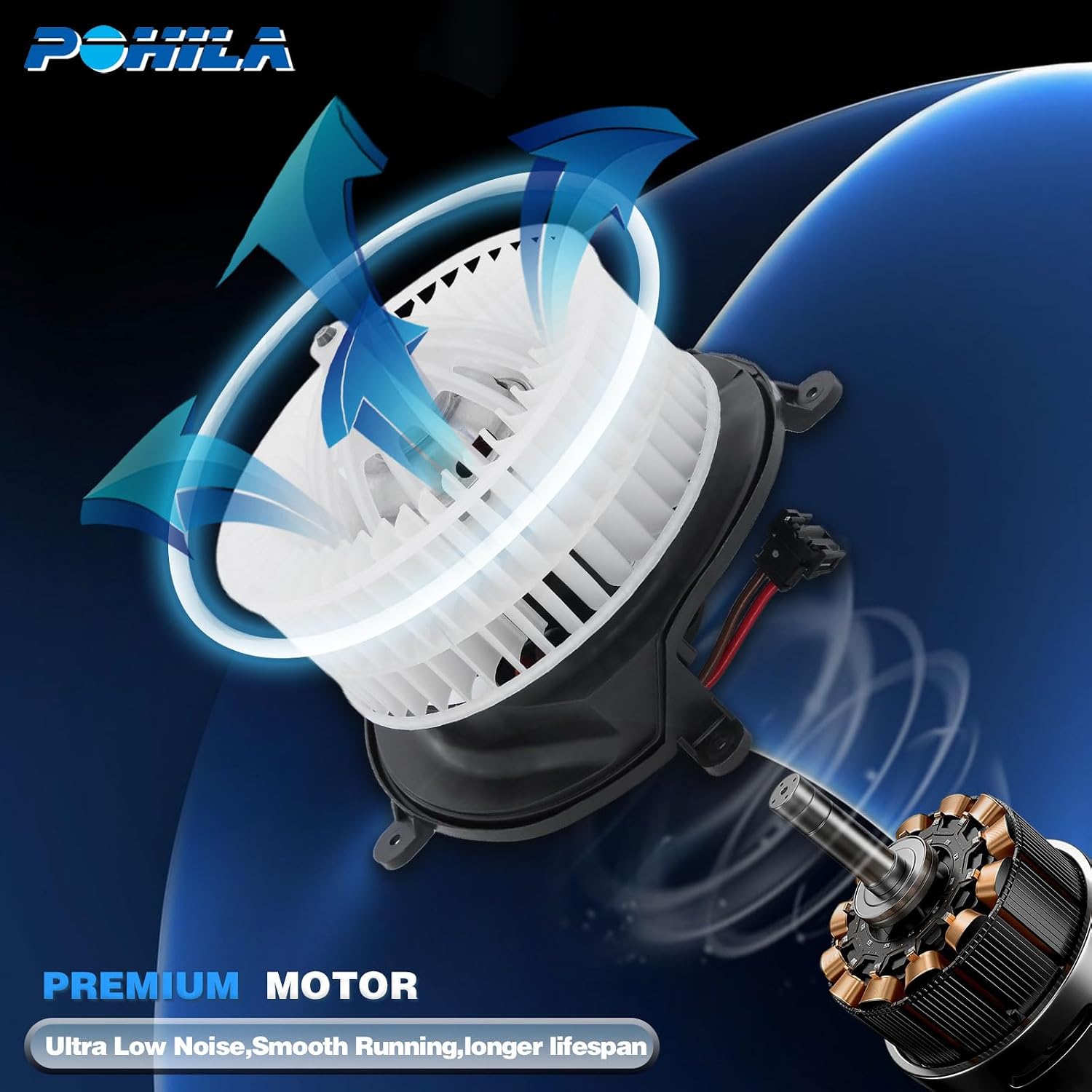 HVAC Heater Blower Motor 700212 with Fan Cage Compatible with Mercedes Benz CLS500 CLS550 E280 E300 E320 E350 E500 E550,CLS55 CLS63 E55 E63 AMG Replace# 2118300908 2118300408 615-58608