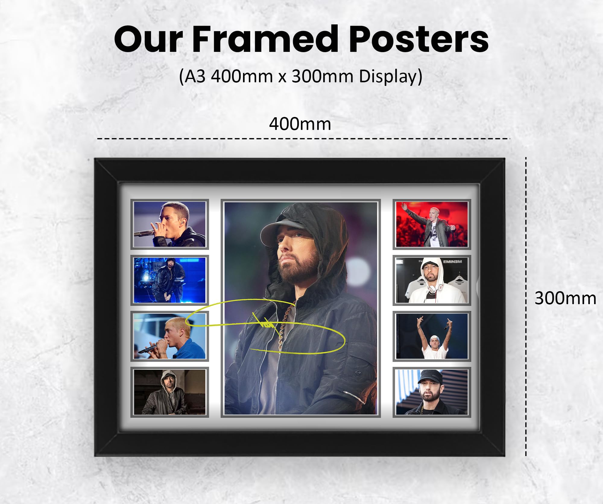 AllStarMedia Eminem Autograph Poster Print, Limited Edition Collage Of The Music Legend - Image 3