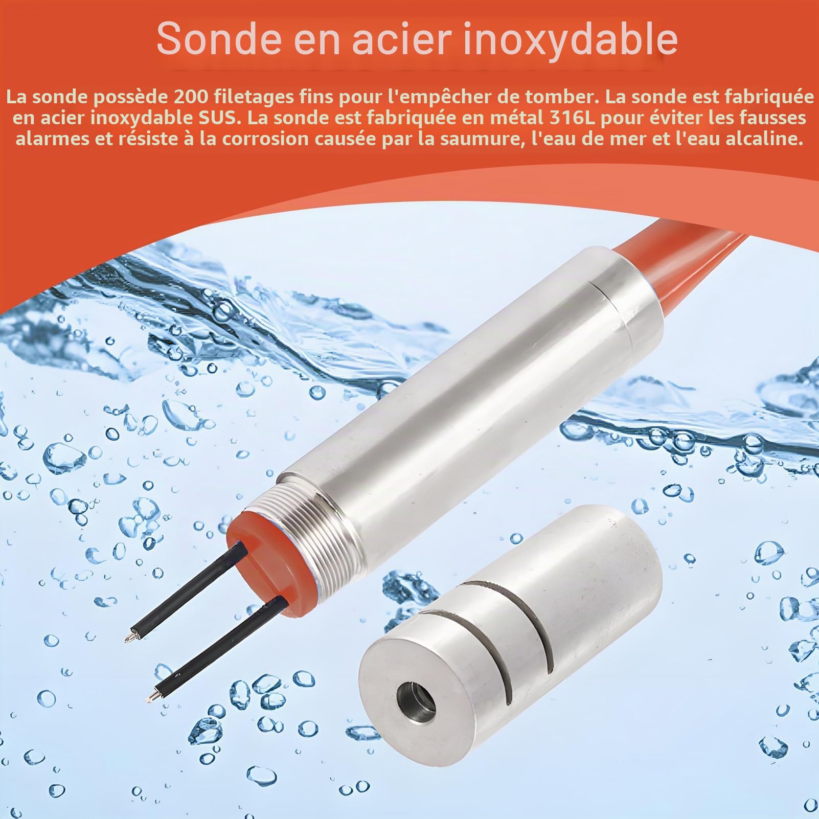 Indicateur électronique de Niveau d'eau pour puits, Outil de Mesure du Niveau d'eau avec sonde en Acier Inoxydable, sondeur Portable pour puits Profonds et forages 100m(328ft)