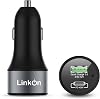 LinkOn 165W USB C Car Charger PD 3.1 (140W) + 35W + QC 3.0 (30W) USB-A Triple Port Fast Charger for Laptop, Phone, or Tablet - Compatible with MacBook, Lenovo, HP, Dell, iPhone, Galaxy, and More