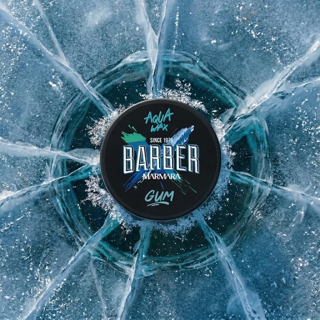 Barber Marmara Aqua Wosk do Włosów Gumowy Mocny Uchwyt Wysoki Blask Żel-Wosk Hybrydowy 150 ml, Wosk do Stylizacji na Bazie Wody dla Mężczyzn, Kontrola Krawędzi, Tekstura, Łatwe Spłukiwanie
