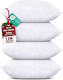 Utopia Bedding Throw Pillows (Set of 4, White), 16 x 16 Inches Pillows f...