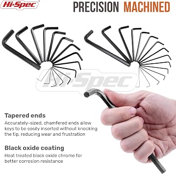 Hi-Spec Allen Key Set SAE and Metric Allen Wrench Set with Storage Case