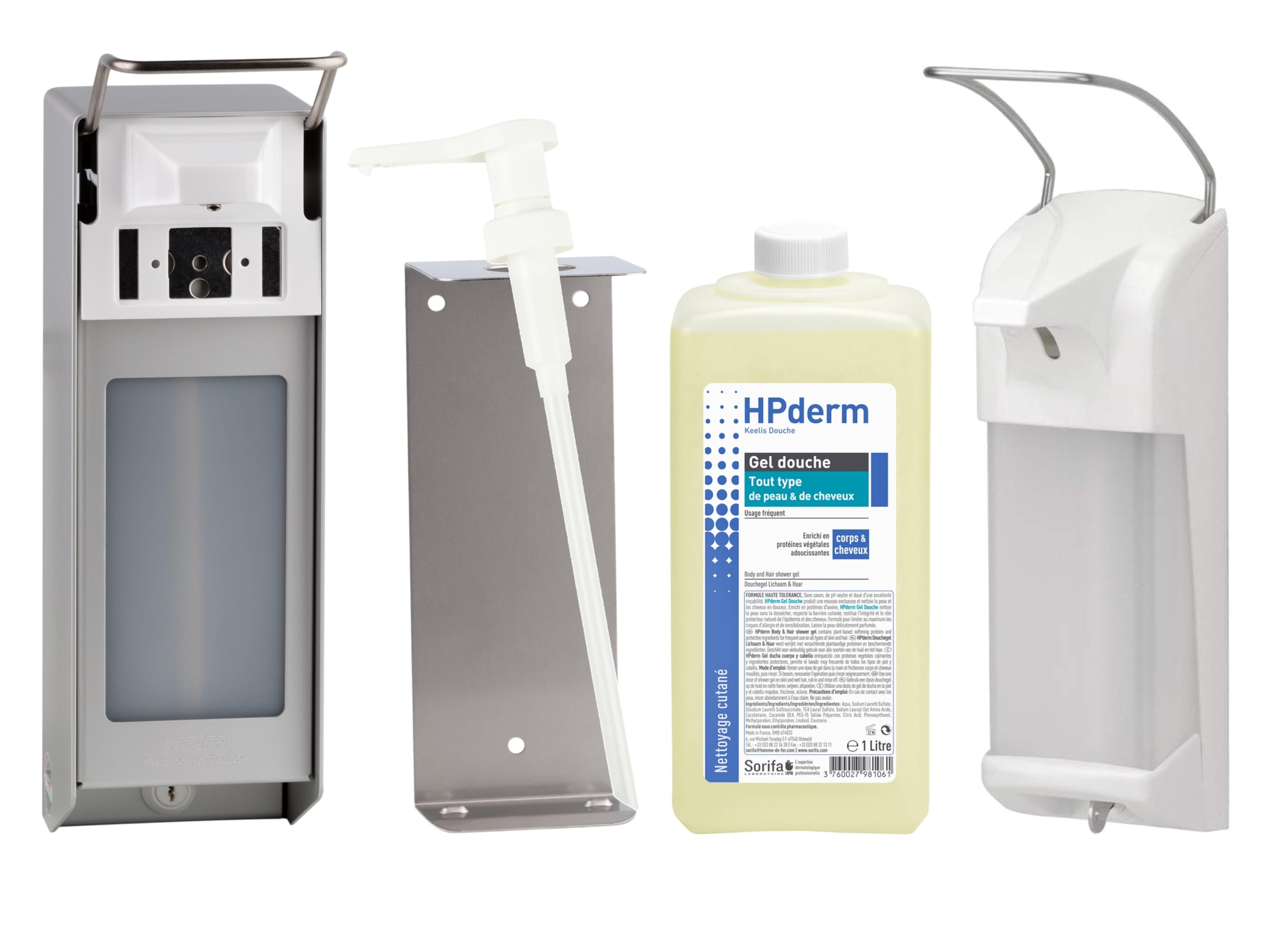HPderm Żel pod prysznic 2 w 1 do ciała i włosów - Dermo-protective - Każdy rodzaj skóry i włosów - z białkami owsianymi - Częste stosowanie - pH neutralne, bez mydła - Butelka 1L