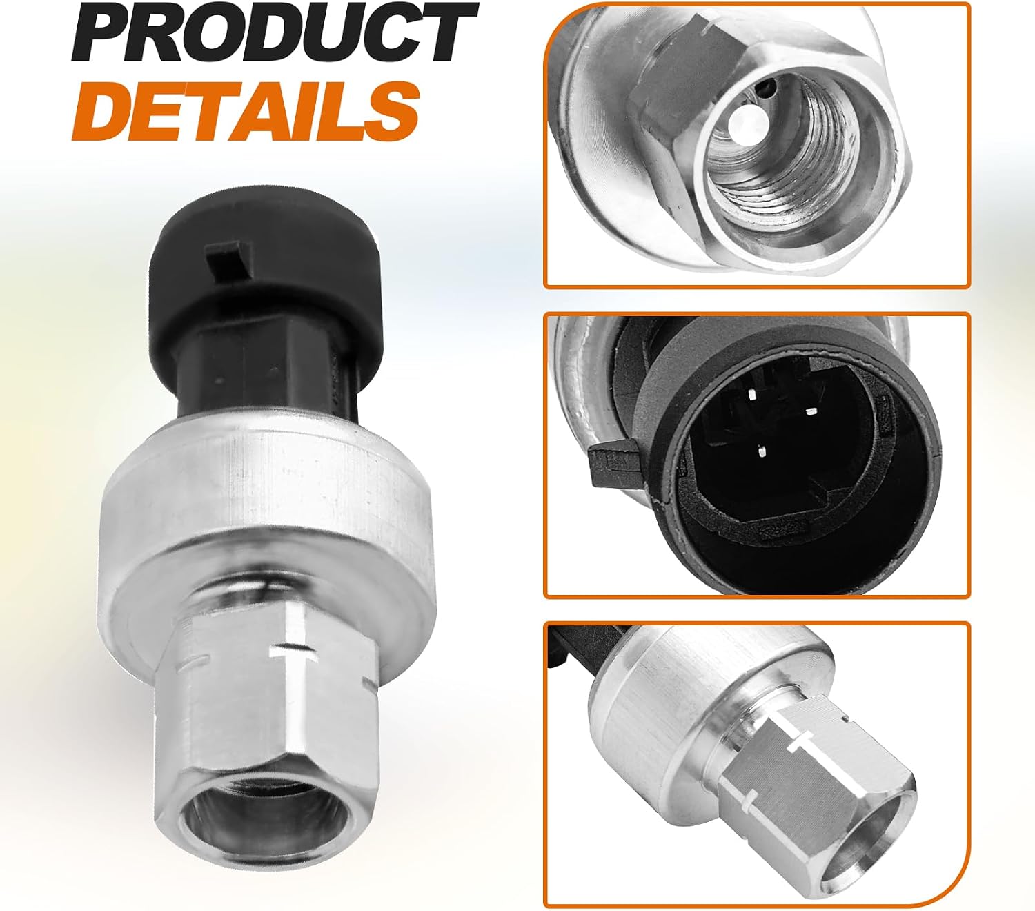 AC Pressure Sensor Switch, HVAC Pressure Transducer, Air Conditioning Refrigerant Pressure Sensor, Compatible with Buick/Cadillac/Chevy/Pontiac, Replace 1551343 13587668