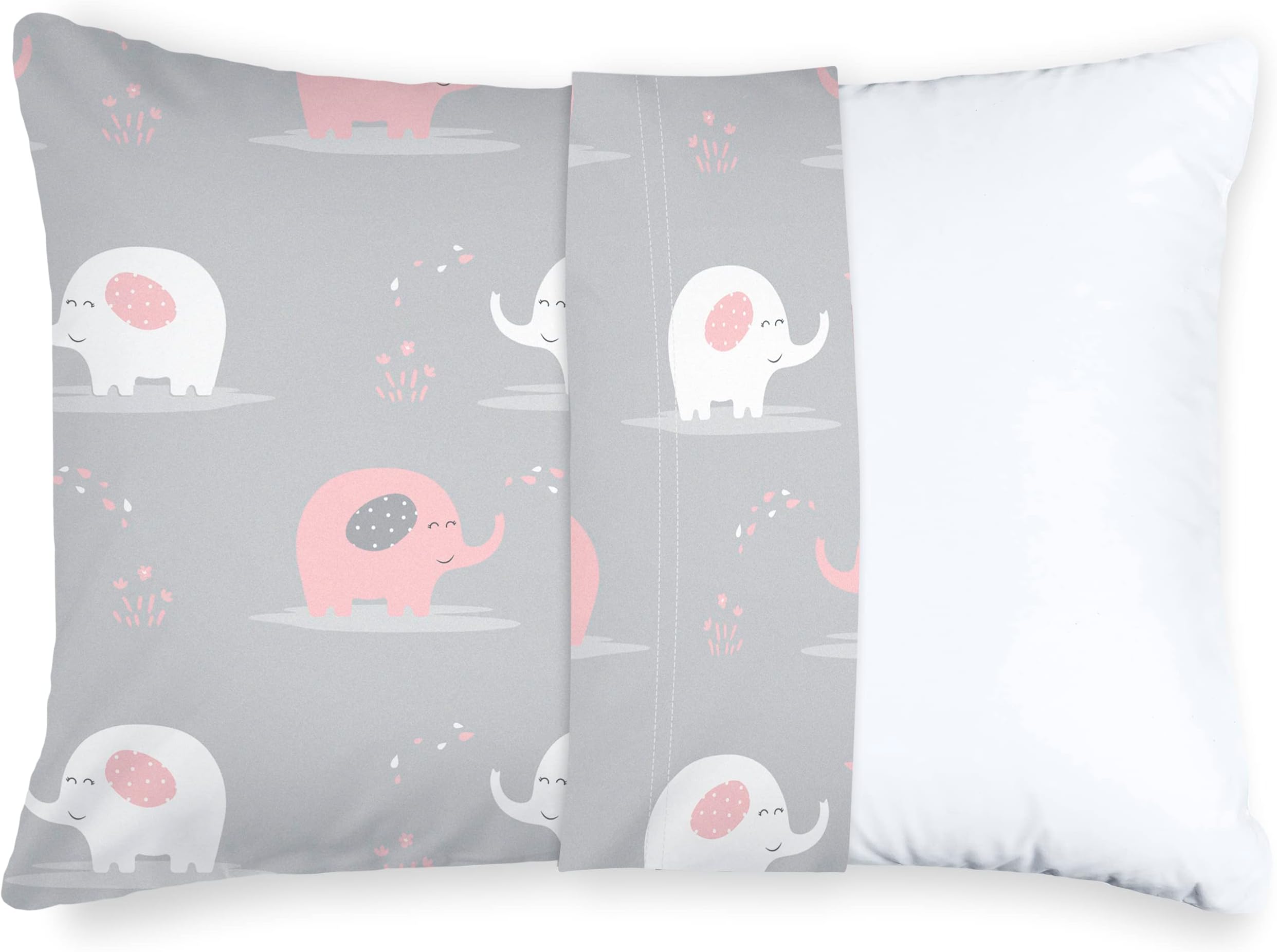 Utopia Bedding Toddler Pillow with Pillowcase (Elephant), 13 x 18 Soft Cotton Toddler Pillow for Sleeping, Kids Pillow, Toddler Bed Pillow, Perfect for Travel, Cots and Cribs