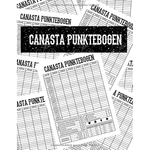 Canasta Punktebogen: Spielblock, Block mit 100 Blatt, Größe 8.5x11 Zoll (ca. A4)