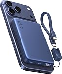 INIU for MagSafe Power Bank, Slimmest 25W Qi2.2 10000mAh Magnetic Portable Charger, 45W PD Fast Charging with Attached USB C Cable, Battery Pack for iPhone Air 17 16 15 14 13 12 Only