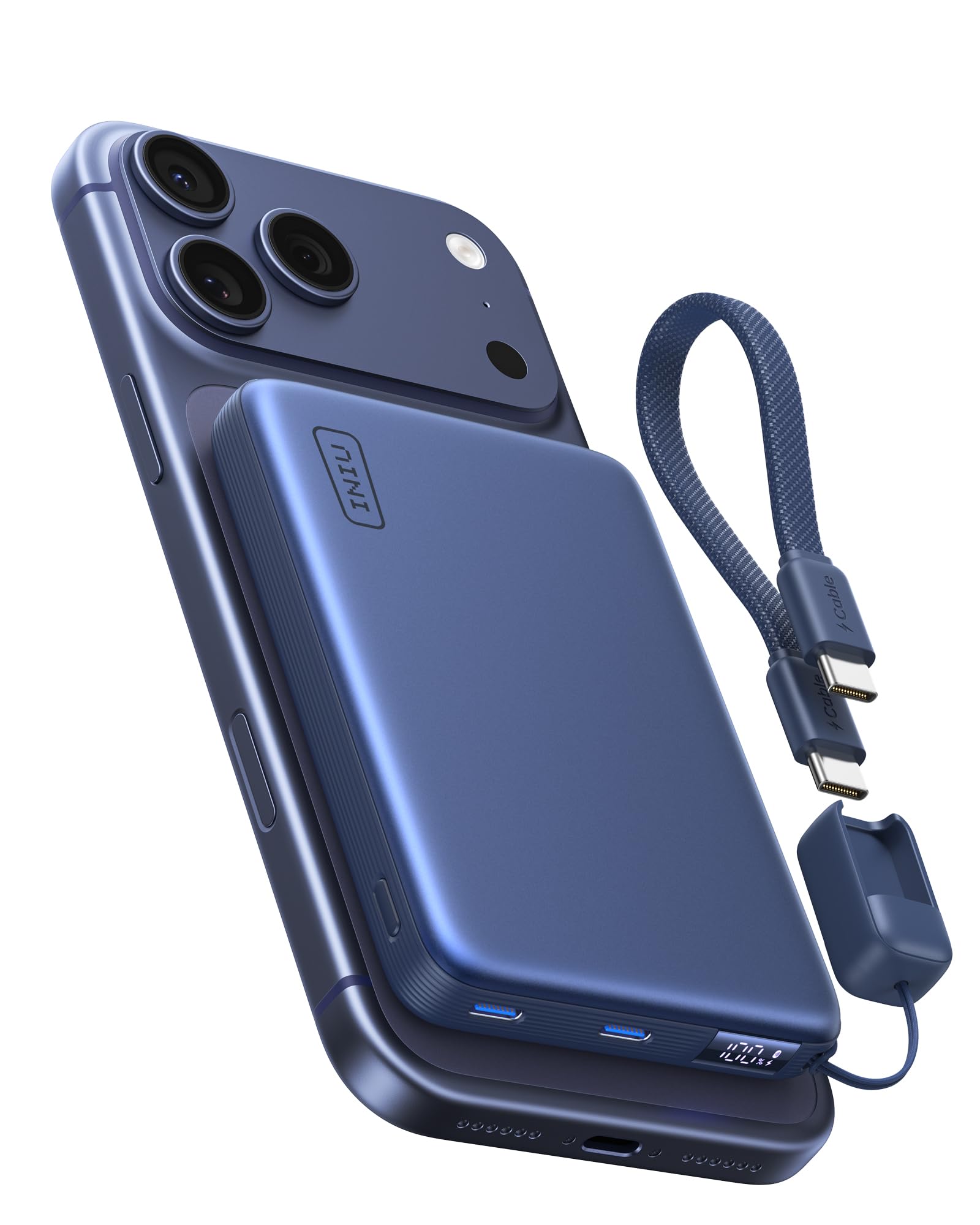 INIU for MagSafe Power Bank, Slimmest 25W Qi2.2 10000mAh Magnetic Portable Charger, 45W PD Fast Charging with USB C Cable, Battery Pack for iPhone Air