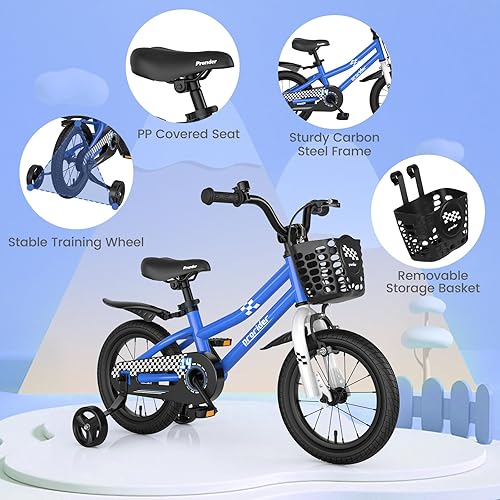 Miniatura 4 de BABY JOY Bicicleta para niños, 12, 14, 16, 18, 20 pulgadas, bicicletas para niños y niñas, adolescentes de 3 a 8 años o más con ruedas de