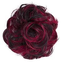 Vista 32 de CAISHA Big Banda Elástica Postizo de Cabello Rizado Ideal para Peinados Recogidos de Novias o Moños Desaliñados, Color Mezcla de Castaño Oscuro