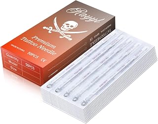 Tattoo Needles SOTICA, 50 Pcs Mixed 1003RL 1005RL 1007RL 1009RL 1203RS 1205RS 1207RS 1209RS 1205M1 1207M1 (5 of Each Size), Used for Tattoo Machine, Tattoo Kit and Tattoo Supplies