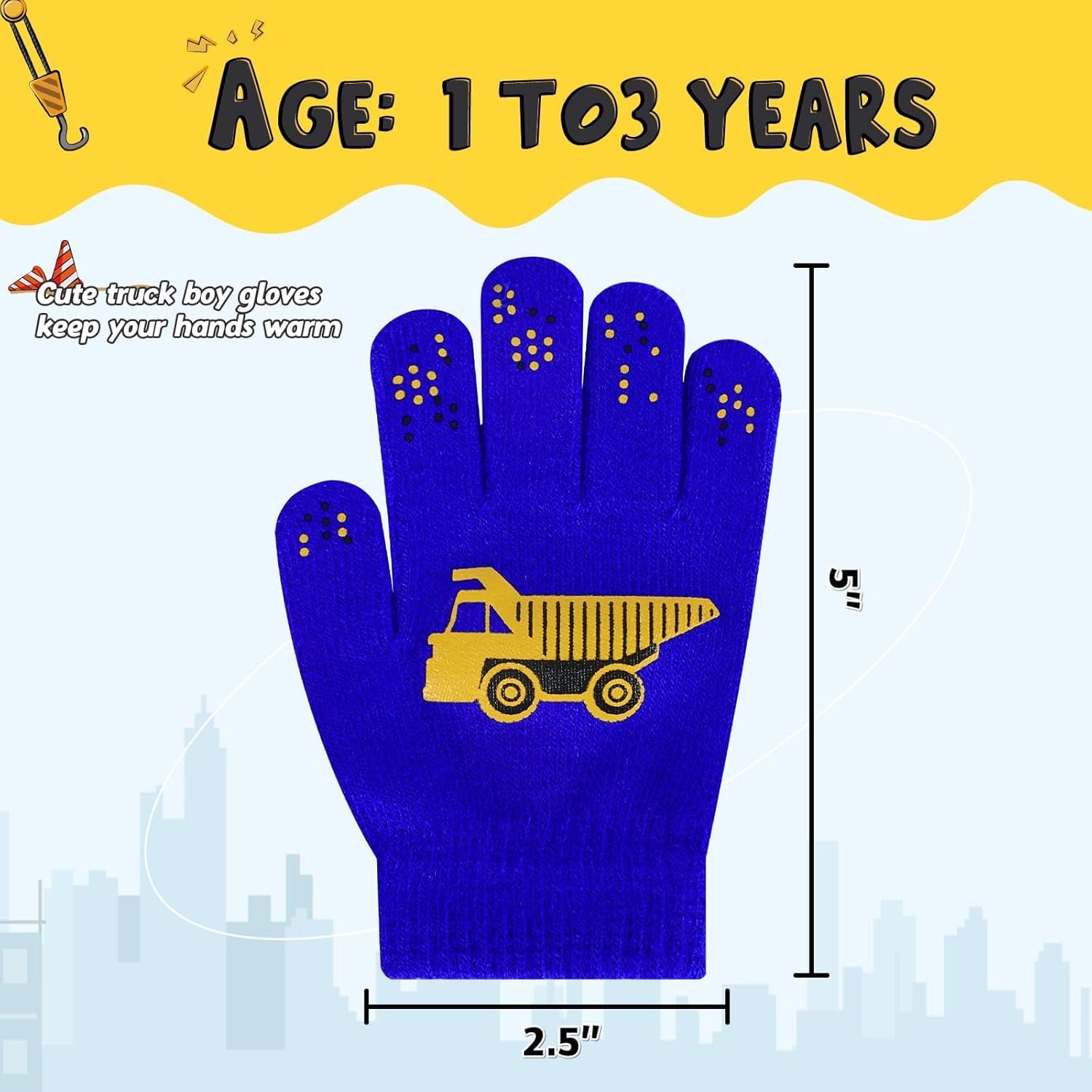 3 Pairs Kids Knitted Mittens Toddler Winter Gloves Boys Magic Five Finger Warm Mittens 1-9 Years - Image 2