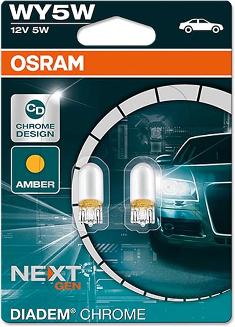 OSRAM DIADEM CHROME, WY5W Światła pomocnicze, 2827DC-02B, 12,0 V, Blister (2 lampy)