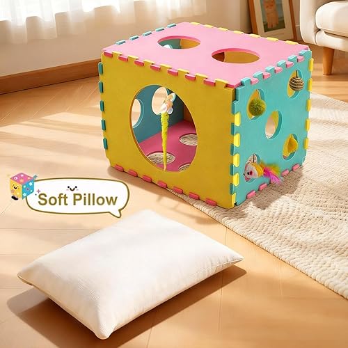 Miniatura 6 de 41 Piezas Juguetes Interactivos para Gatos de Interior, Juguetes para Gatitos con Bonita Cama Casa para Gatos, Juguetes de Hierba Gatera, Cuerda