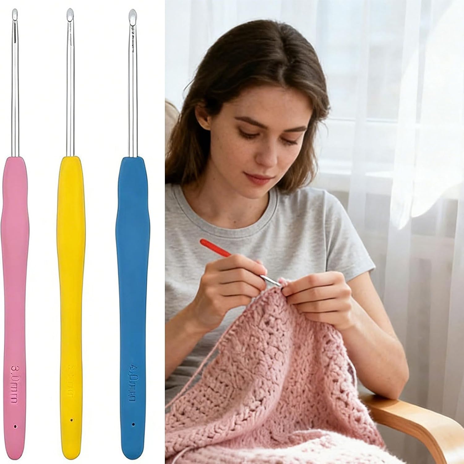 Kalttoy 51Pieces Knitting Supplies Set with Sturdy Yarn Needle and Accessories for New Craft Soft Thread Novices