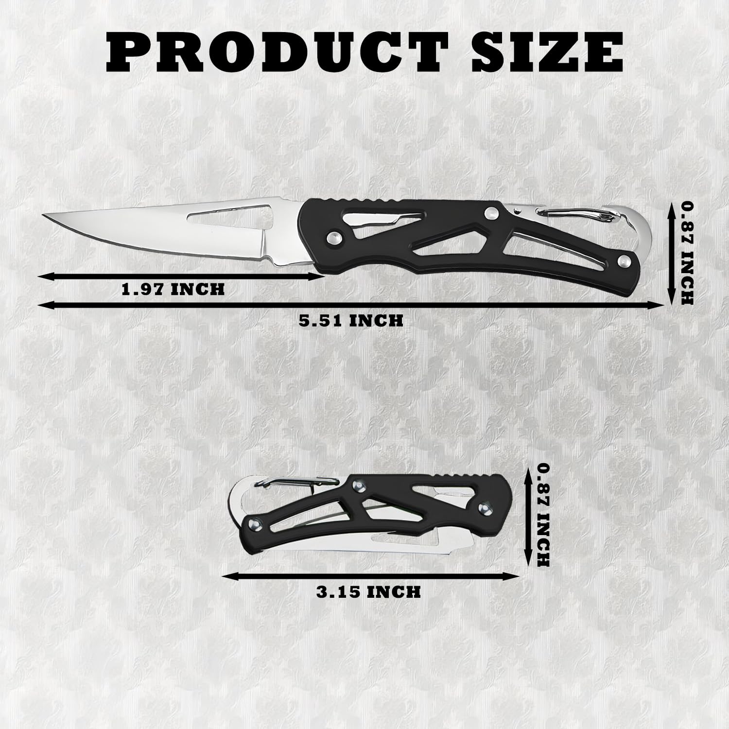 Daemson 4PCS Folding Knives with Keychain Ring, Compact Stainless Steel Pocket Knives, Small Pocket Knife for Outdoor, Camping, Survival, and Everyday Carry (Black, Silver, Blue, Green)