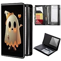 Vista 10 de Libros de calaveras para camarera, de piel sintética, con cierre de vendaje elástico, organizador con bolsillo con cremallera, 11 bolsillos