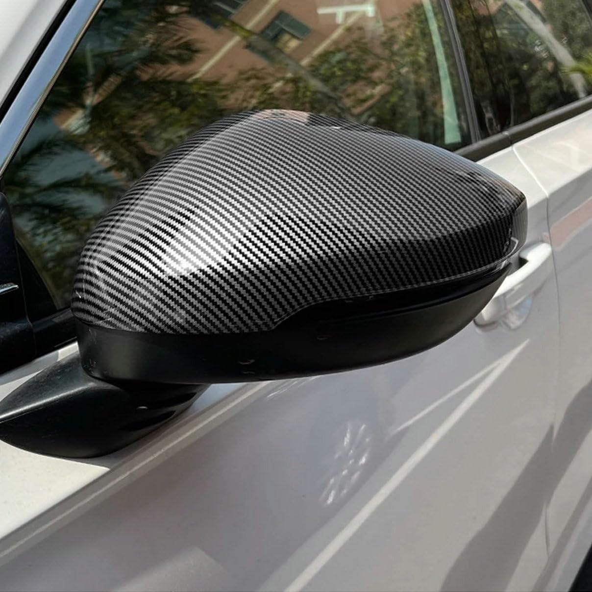 2Pcs Car Rearview Door Wing Mirror Bright Cover for Honda Civic 11th 2022-2023 Exterior Rear view Left Driver Right Passenger Side Cap Trim Accessories (Carbon Fiber Black)
