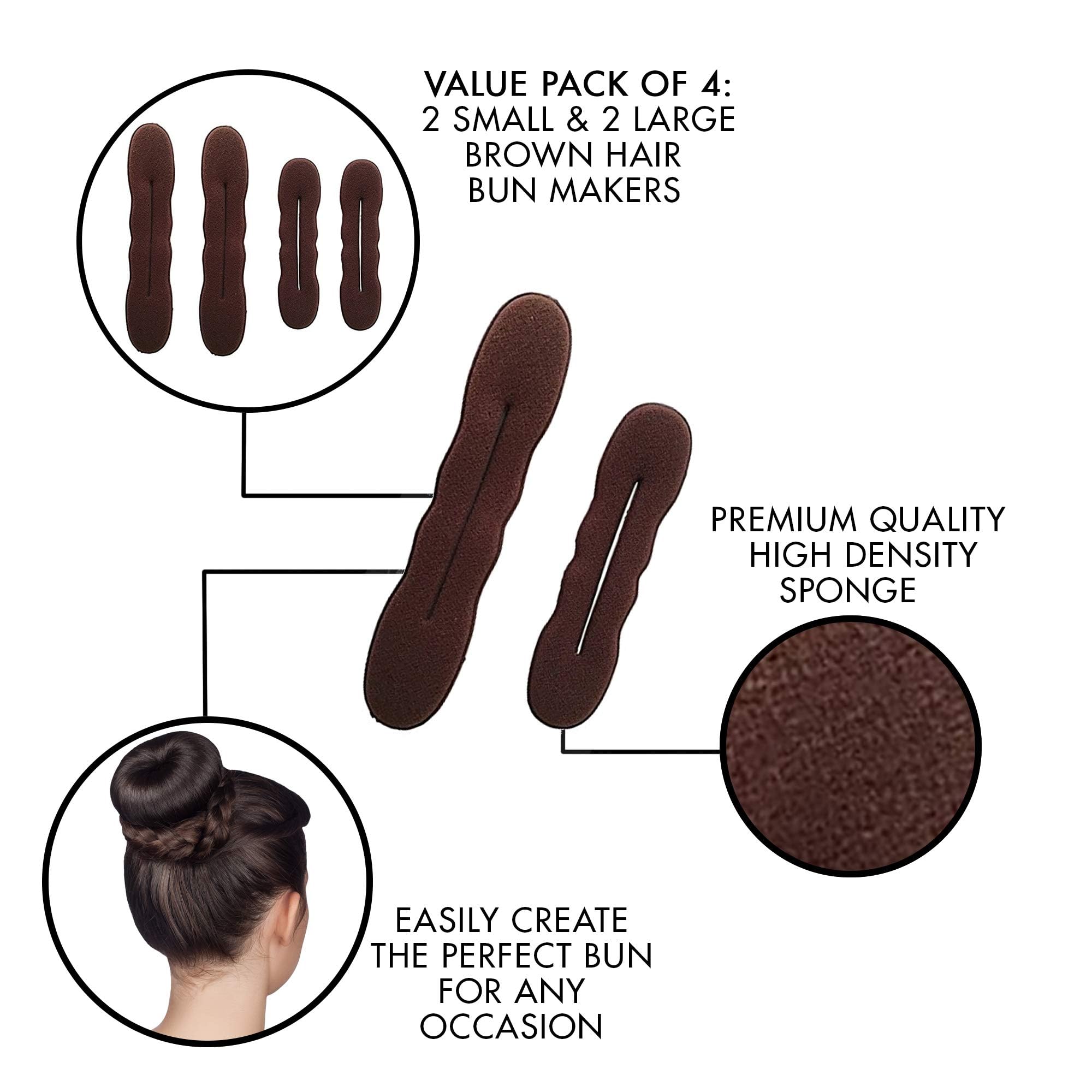 Styla Hair Magiczna gąbka do włosów, łatwa w użyciu (2 małe, 2 duże)