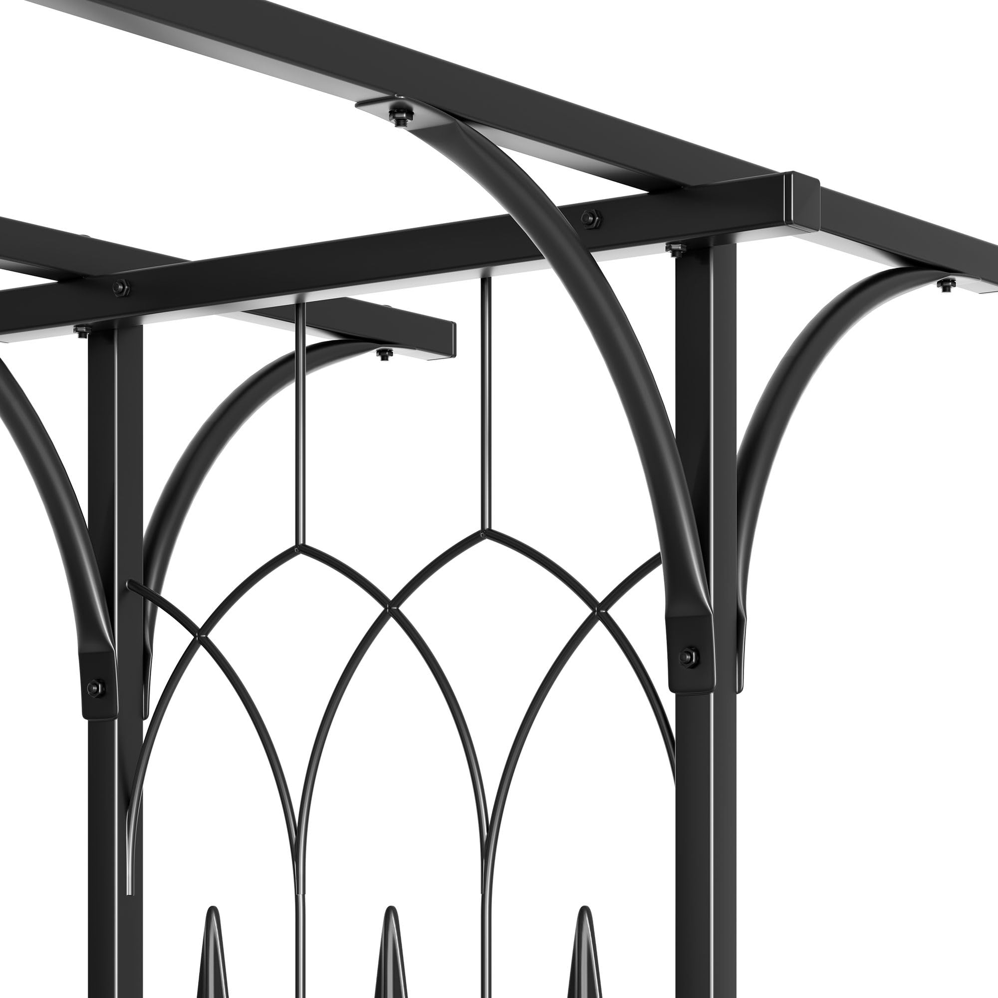 ALEOS. Eleganter XXL Rosenbogen Rankhilfe Pergola aus Metall schwarz Modell 5040
