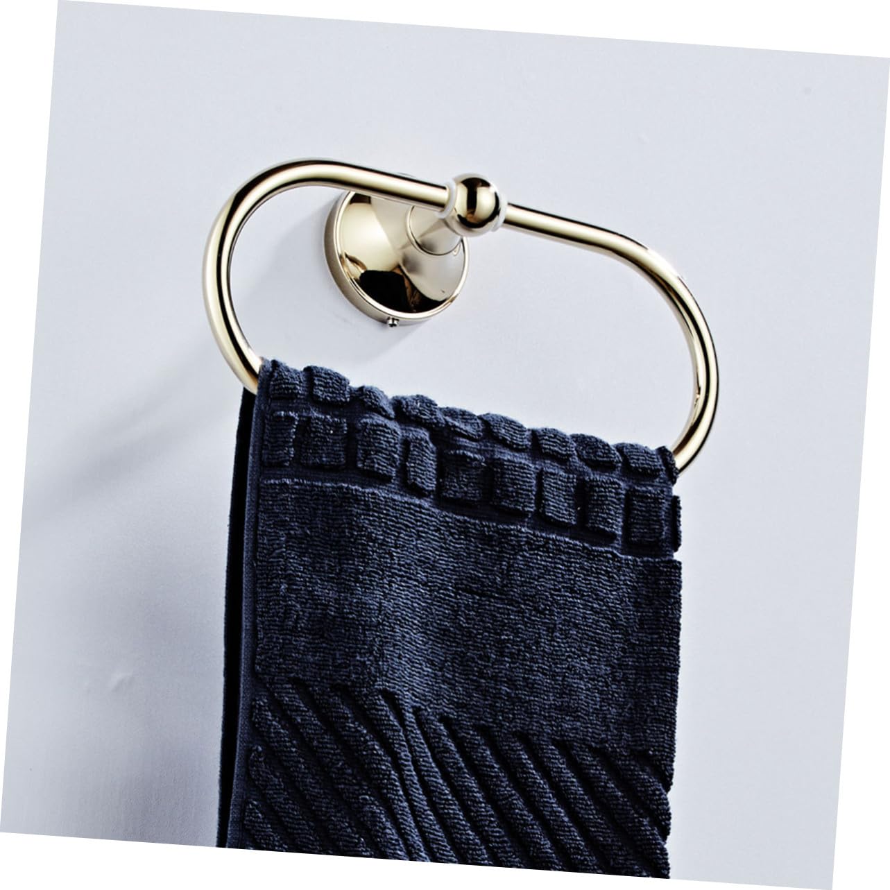 Toallero Anillo Ovalado Dorado Montado Pared Soporte Toallas Cocina y Baño Diseño Moderno y Sencillo Material Resistente y Ecológico Fácil Instalación sin Instrucciones