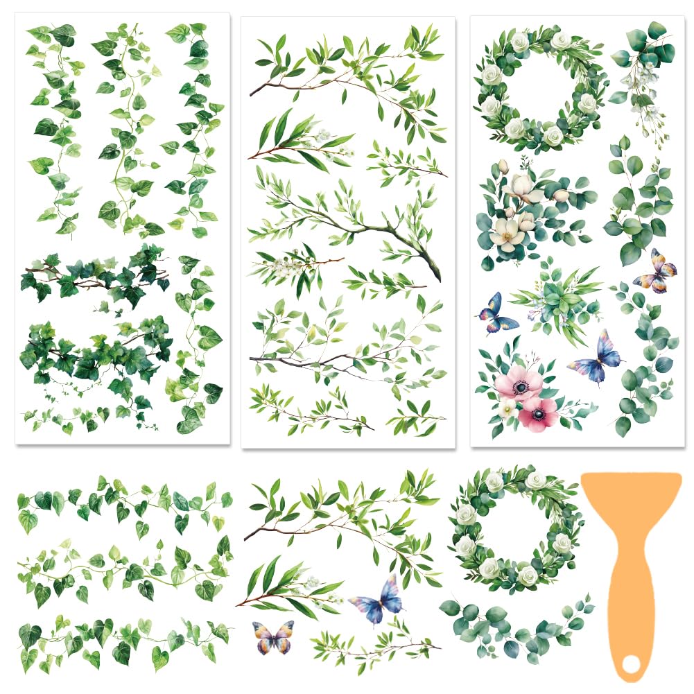 Calcomanías de plantas para mesas y armarios decoración botánica de salones en primavera