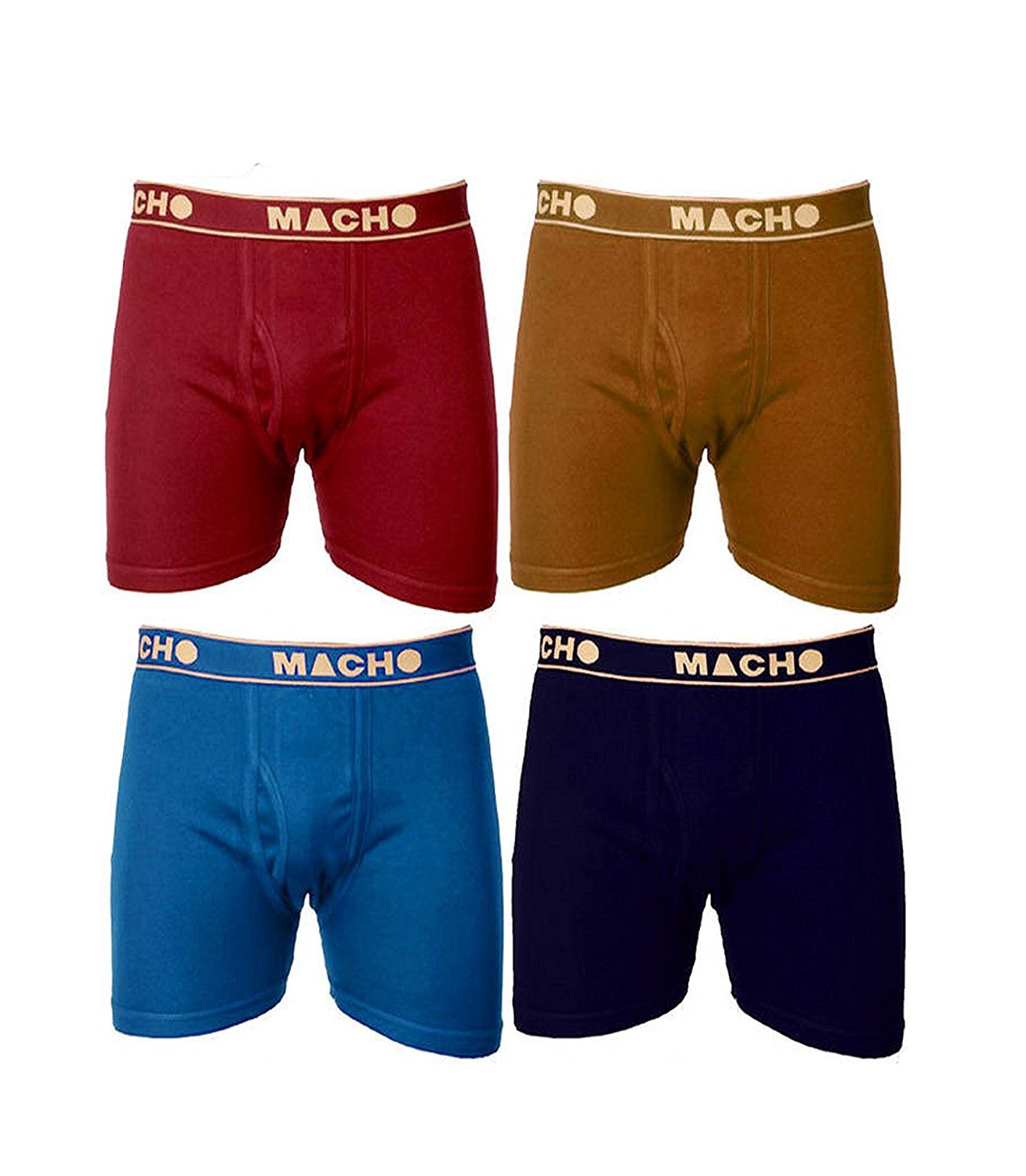 Men's Long Cotton Fine Trunk Pack of 4 (Multi Color ) (Size :85 CM)