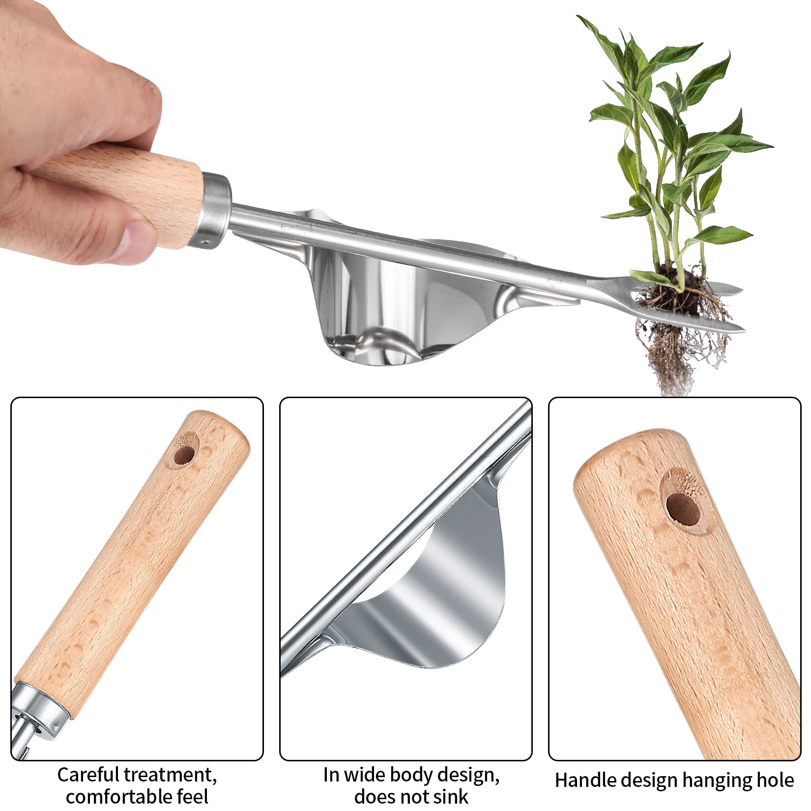 Spatola per erbe aromatiche, in acciaio inox, 9 fori, design 2 in 1, con bordo curvo, può essere utilizzato come coltello da cucina per tabellone, prezzemolo, basilico, rosmarino, taragone, timo