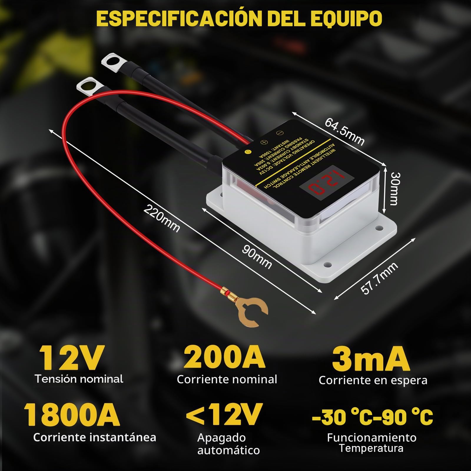 12V 200A Batterietrennschalter Autobatterieschalter, Batterie Trennschalter mit LED-Spannungsanzeige, Fernbatterie Trennschalter Funkschalter Set mit Fernbedienung für Auto RV, ATV, Boot, LKW