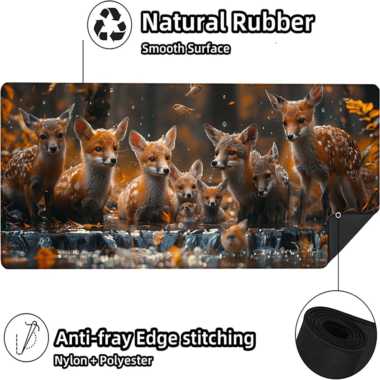 Ciervo Alfombrilla Ratón Gaming XXL 1500 x 800 mm, Alfombrilla Gaming Amarillo Mousepad con Base de Goma Antideslizante, Impermeable Desk Mat para Teclado y Raton, Accesorios Gaming, Regalos X-Y
