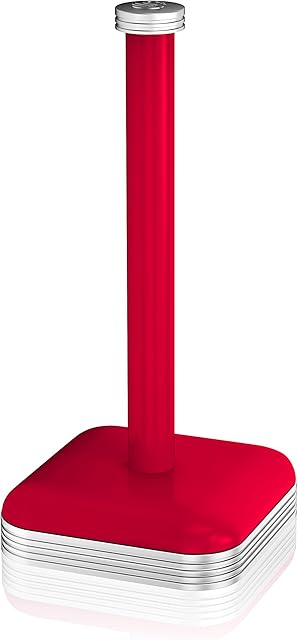 Swan SWKA1040RN Retro Kitchen Roll Holder with Steel Weighted Base, Red