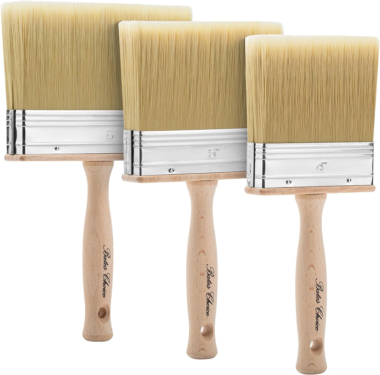 Bates Deck Stain Brush Set, 4”, 5” and 6”, Stain Brushes for Wood, Deck Stain