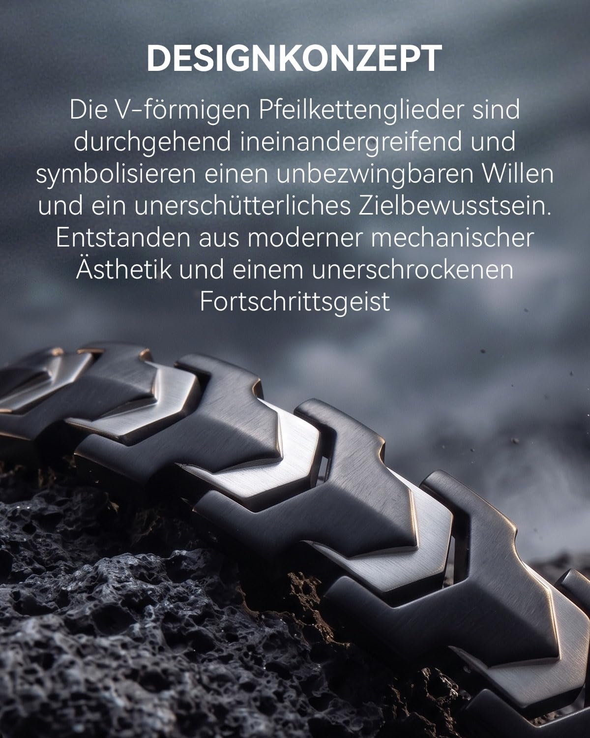 RainSo Magnetarmband Herren, Edelstahlarmband für Herren-Matt Pfeildesign, Verstellbare, Robuste Kette für Outdoor-Klettern (9,45 Zoll)