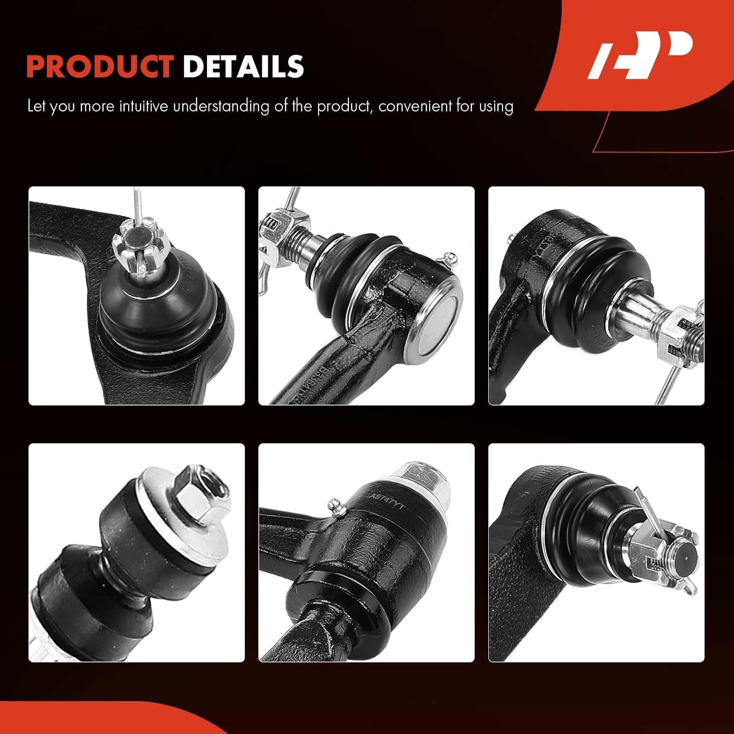 A-Premium Set of 12, Front Sway Bar Link, Upper Lower Ball Joint, Inner Outer Tie Rod End, Compatible with Chevy Impala Caprice Buick Riviera LeSabre Electra Cadillac Brougham DeVille Pontiac Catalina