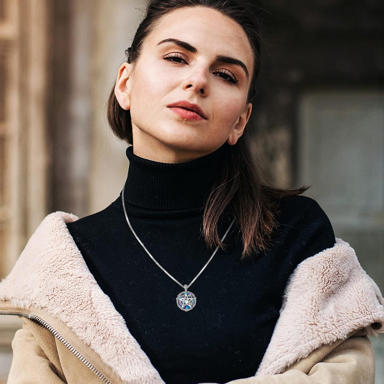 Pentagram Necklace Sterling Silver Triple Moon Goddess/Celtic Knot Witches Knot/Ankh/Sun and Moon/Hecate/Lilith/Santa Muerte/Tetragrammaton Pendant Necklace Pagan Wiccan Magic Egyptian Amulet Jewelry for Women Men - Image 6