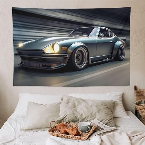 Miniatura 7 de ANMOGID Tapiz decorativo para colgar en la pared, decoración estética para dormitorio, sala de estar, tapices de pared Jdm Car 370z Sports Speed