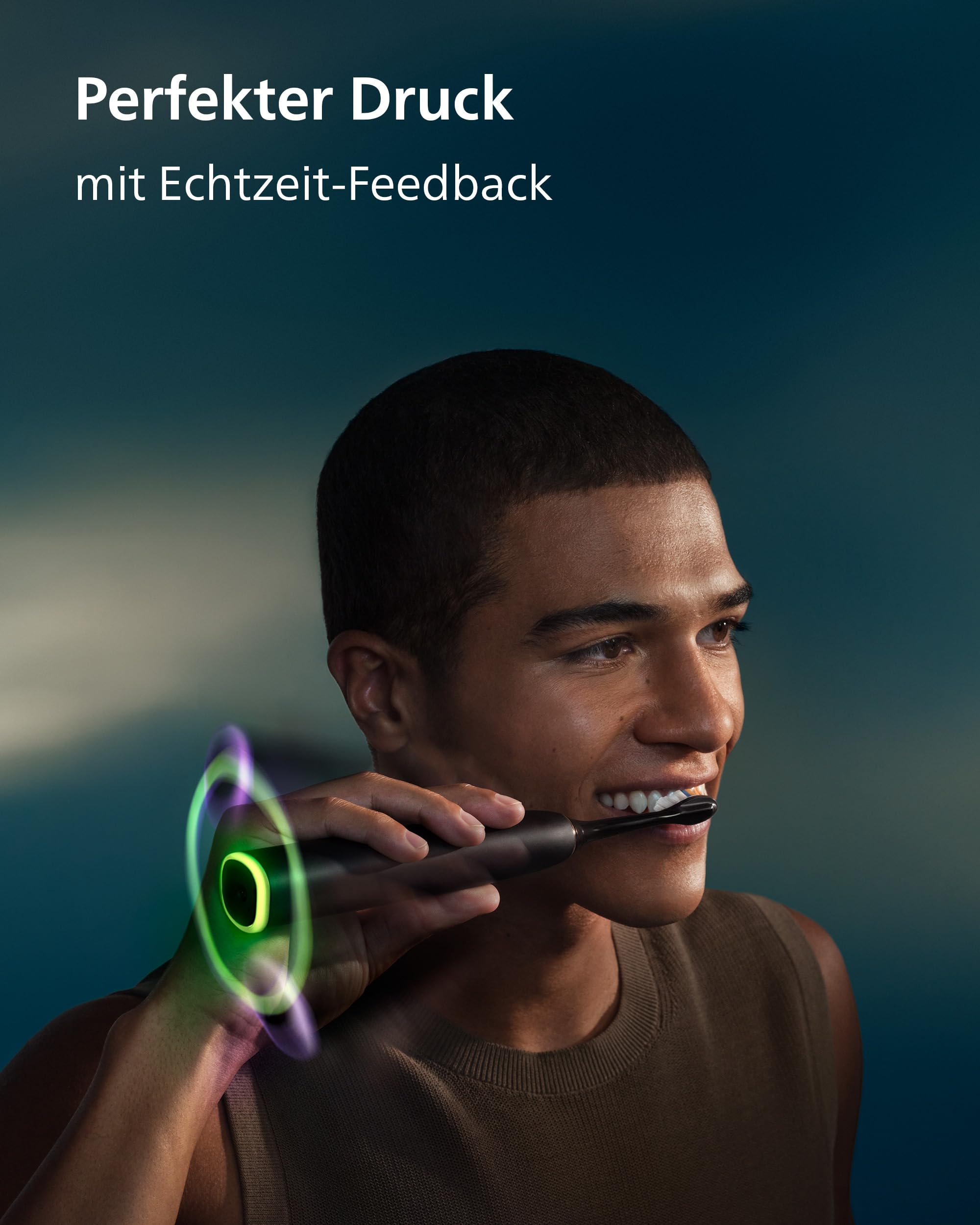 Philips Sonicare Next-Generation DiamondClean 9900 Prestige elektrische Zahnbürste - intelligentes Feedback zur Putzabdeckung, intelligente Andruckkontrolle, 24 Einstellungen, Quarzschwarz, HX9815/92