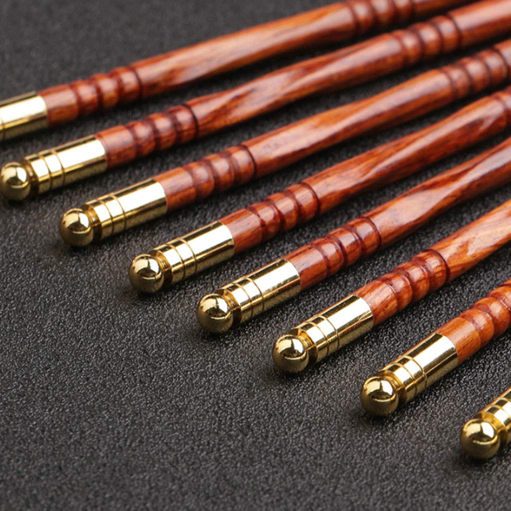 Set de Regalo de Palillos de Madera Reutilizables con Estuche, Palillos japoneses para Sushi, Palillos Chinos de Lujo de Madera Natural.，A