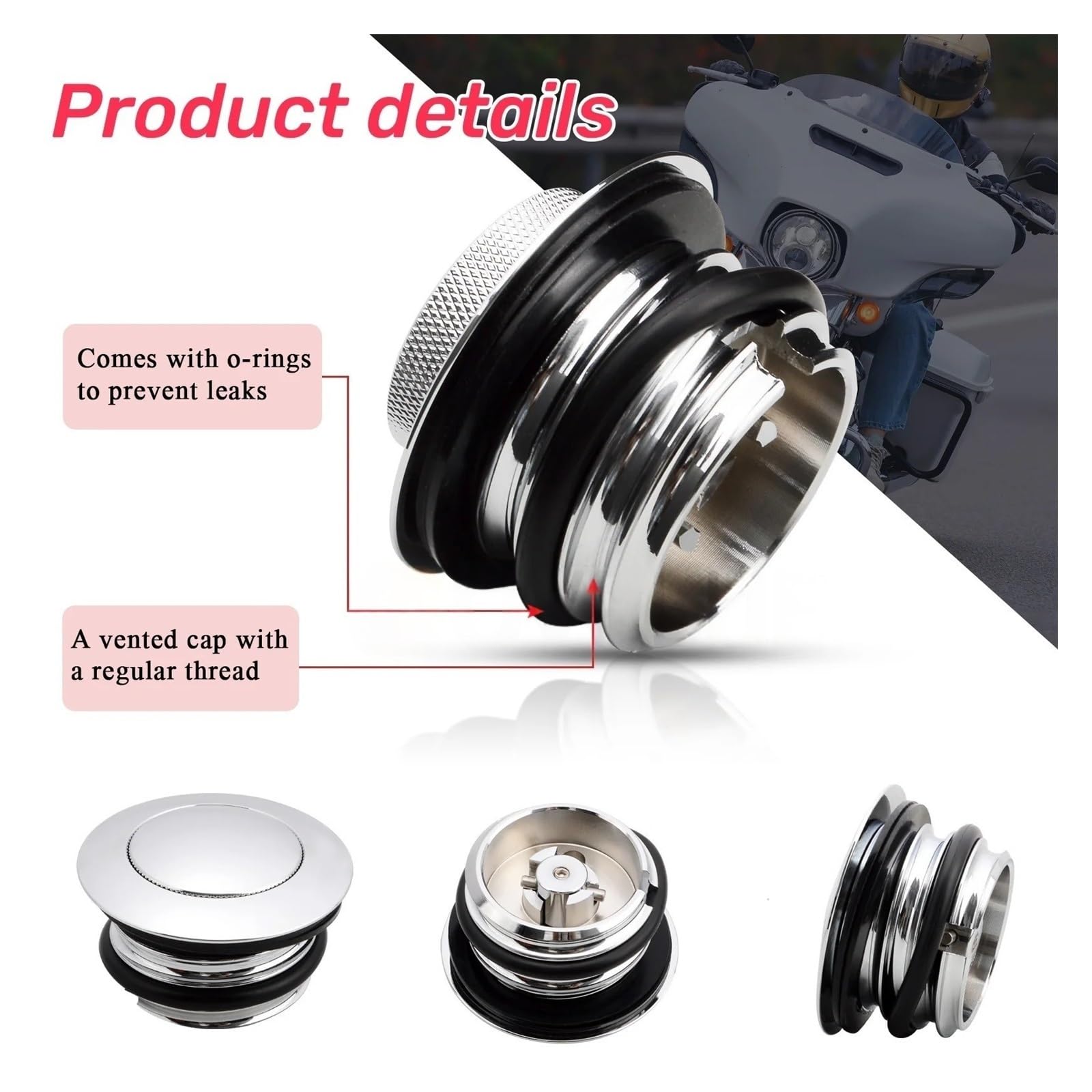 Tappo Serbatoio Tappo Serbatoio Moto Per Ha&rley Touring Softail Sportster | Resistente Coperchio Del Serbatoio Del Carburante In Alluminio Con Guarnizione A Prova Di Perdite, Design
