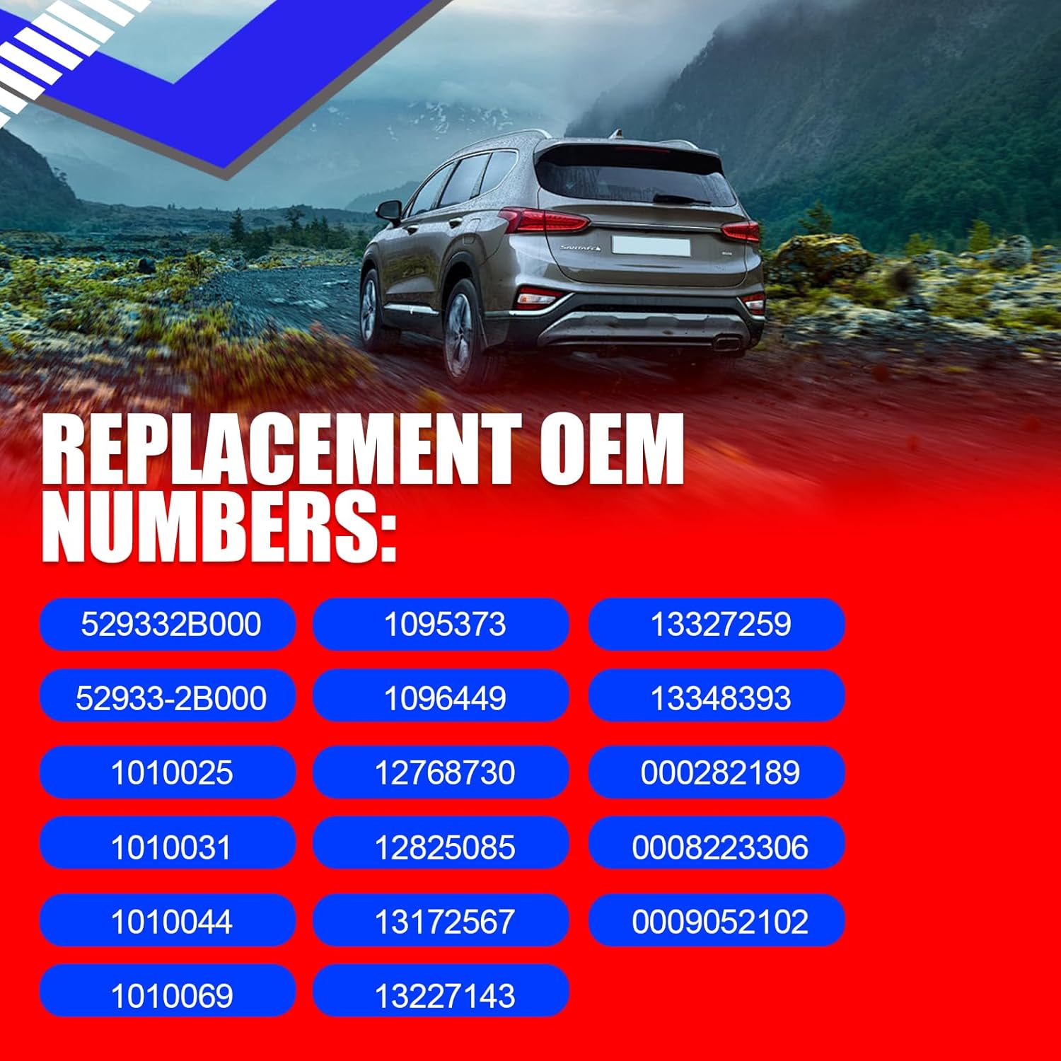 SMMS 4PCS TPMS Sensor for Hyundai Santa FE 2009-2012, Tire Pressure Monitor System, 433MHz Replaces OE: 52933-2B000