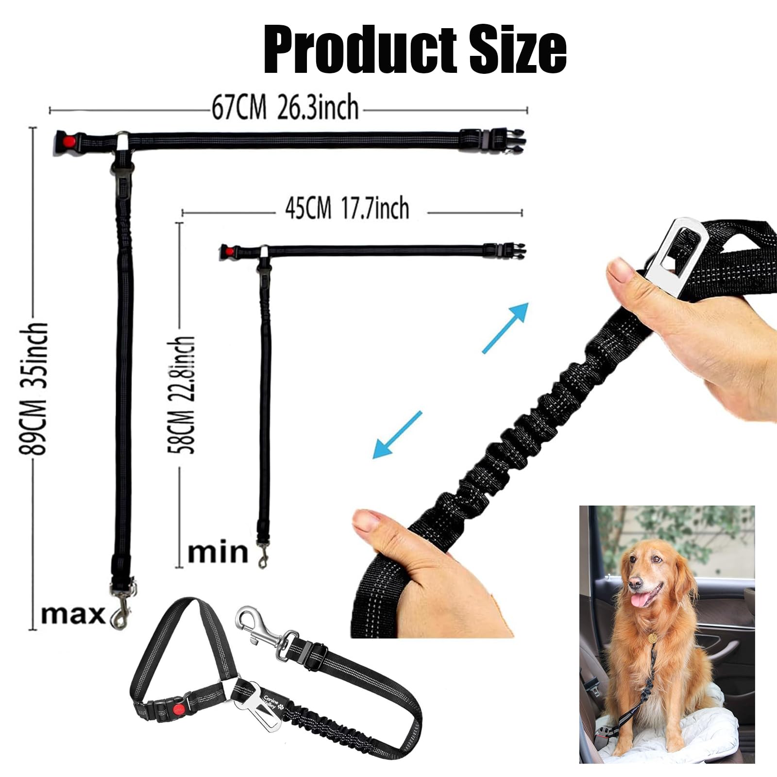 Dog Seat Belts for Cars Uk Dog Car Headrest Seat Belt for Pet Dogs Safety Harness Travel Accessories in UK - Image 2
